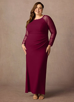 Azazie Peggy Kleider für die Brautmutter Etui Spitze Kleid Burgunderrot image7
