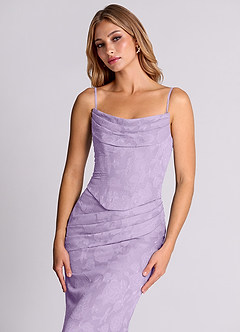 Azazie Sorrel Vestidos de madrinha de casamento Vestido Lilás de Esgotamento Floral de sereia com Espartilho image7