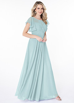 Azazie Lily Final Sale Empire Pleated Chiffon Floor-Length Dress image2