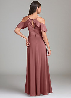 Azazie Dakota Brautjungfernkleider A-Linie Schulterfrei Stretch-Satin Kleid Amethyst image2