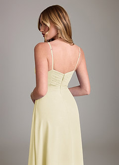 Azazie Terese Bridesmaid Dresses Lemon Sorbet A-Line Pleated Chiffon Dress image7