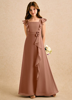 Azazie Soso Girls Formal Flower Girl Klänningar Klä A-Line i Chiffong Plisserad image5