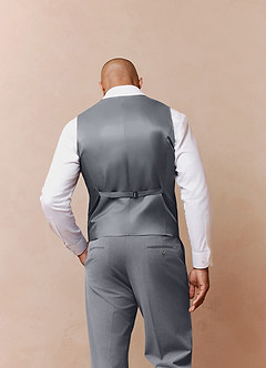 front Savile Grey Wool Blend Suit Vest
