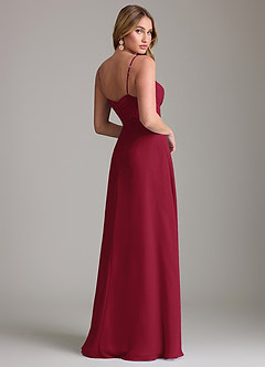 Azazie Terese Bridesmaid Dresses Burgundy A-Line Pleated Chiffon Dress image2