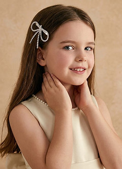 front Spinka do włosów kryształowa z kokardką