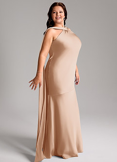 Azazie Kinsley Bridesmaid Dresses English Rose Mermaid Side Slit Stretch Satin Dress image12