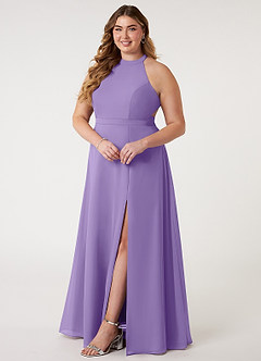 Azazie Clarice Bridesmaid Dresses Tahiti A-Line Halter Chiffon Dress image11