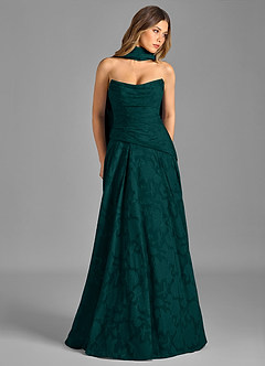 Azazie Gabriela Bridesmaid Dresses Pine A-Line Strapless Floral Burnout Dress image3