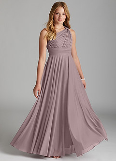 Azazie Charlize Junior Dusk A-Line Mesh Dress image1