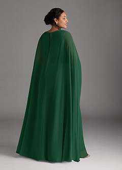 Azazie Isa Mère de la mariée Robes Robe Trapèze en Mousseline de soie Col V plissé Vert Foncé image8