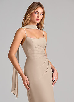 Azazie Calandra Suknie dla druhen Osłona Pofałdowany Szyfon Do ziemi Sukienka image6