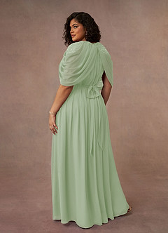Azazie Olena Mother of the Bride Dresses Dusty Sage A-Line Sequins Chiffon Dress image10