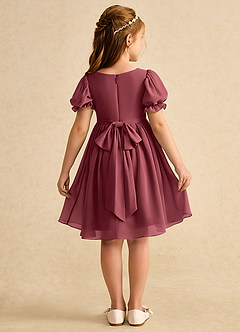 Azazie Jolie Blumenmädchenkleider A-Linie mit ärmel Chiffon Kleid Merlot image2