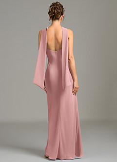 Azazie Cassiana Robes de demoiselle d'honneur Robe Sirène en Mousseline de soie Plissée Rose Poussiéreuse image5