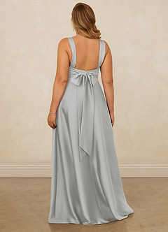 Christian Siriano Bridal for Azazie 1001 Robes de demoiselle d'honneur Robe Trapèze en Satin extensible Encolure en Forme de Cœur Argent image12