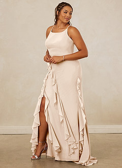 Christian Siriano Bridal for Azazie 1006 Bridesmaid Dresses White Alabaster Mermaid Ruched Chiffon Dress image11