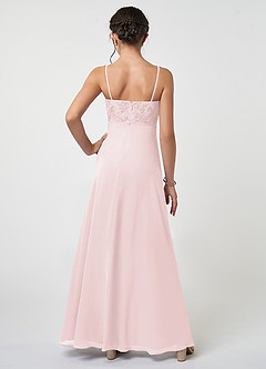 Azazie Sonya A-Line Lace Chiffon Floor-Length Junior Bridesmaid Dress image2