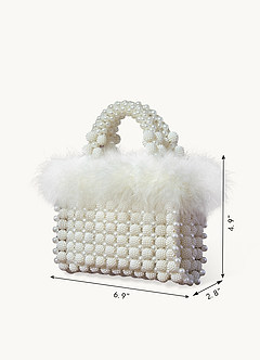 front Feather Pearl Handbag