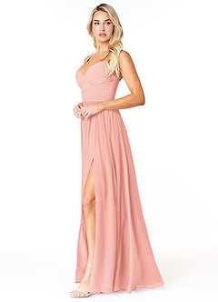 Azazie Chanel Bridesmaid Dresses Rosette A-Line Pleated Chiffon Dress image3
