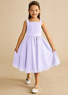 Azazie Ari vestidos de niña de las flores Vestido de Lila de Gasa de Corte En A con Sin mangas image2