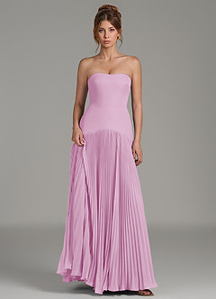 Azazie Yuliana Abiti da Damigella Abito A-Line in Chiffon Senza Spalline Rosa Confetto image6