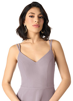 Azazie Janine Bridesmaid Dresses Dusk A-Line V-Neck Chiffon Dress image3