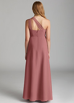 Azazie Maive Junior Amethyst A-Line Pleated Chiffon Dress image3