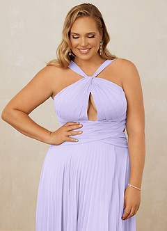 Christian Siriano Bridal for Azazie 1009 Bridesmaid Dresses Lilac A-Line Pleated Chiffon Dress image13