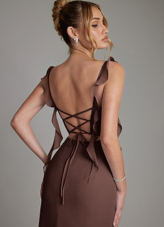 Azazie Jessamine Bridesmaid Dresses Ganache Mermaid Corset Chiffon Dress image2