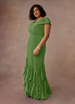 Azazie Bailora Mother of the Bride Dresses Basil Mermaid Ruched Chiffon Dress image7