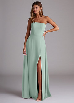Azazie Wren Bridesmaid Dresses Agave A-Line Side Slit Chiffon Convertible Dress image1