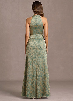 Vestido Platino Verde Azulado Largo Hannah image2