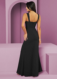 Barbie ♥ Azazie Abiti da Damigella Abito Sirena in Chiffon Plissettato Nero image7
