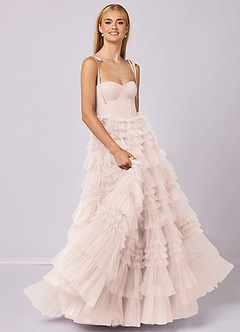 Barbie ♥ Azazie Bridesmaid Dresses Rose Petal A-Line Sweetheart Neckline Tulle Dress image3