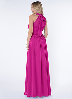 Azazie Iman Bridesmaid Dresses Fuchsia A-Line A-Line Ruched Chiffon Dress image5