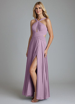Azazie Hosanna Brautjungfernkleider A-Linie Plissee Chiffon Kleid Blauregen image5