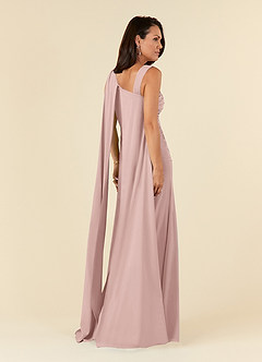 Azazie Franchesca Mother of the Bride Dresses Dusty Rose Mermaid Pleated Stretch Chiffon Dress image3