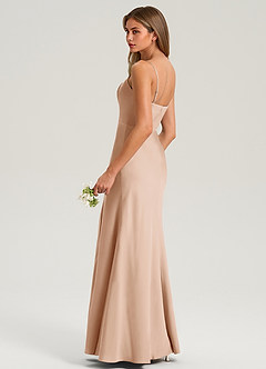 Azazie Lidia Bridesmaid Dresses English Rose Mermaid Side Slit Stretch Satin Dress image6