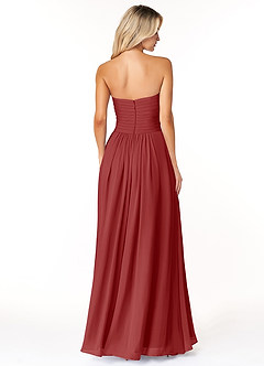 Azazie Yazmin Bridesmaid Dresses Rust A-Line Sweetheart Neckline Chiffon Convertible Dress image2
