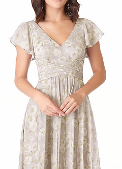 Azazie Omari Brautjungfernkleider A-Linie Chiffon Kleid Flieder Verträumt Blumig image5
