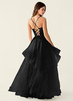 Mosaic Black Ruffle Prom Dress image2