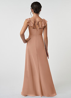 Azazie Amada Junior Champagne Rose A-Line Ruched Chiffon Dress image2