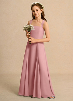 Azazie Tater Girls Formal Flower Girl Dresses Dusty Rose A-Line Pleated Chiffon Dress image5