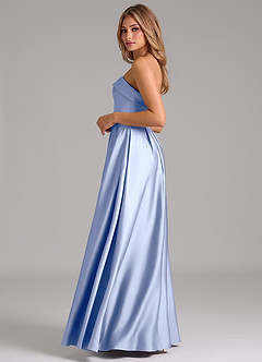 Azazie Lucienne Bridesmaid Dresses Ice A-Line Strapless Stretch Satin Convertible Dress image3