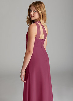 Azazie Maive Junior Mulberry A-Line Pleated Chiffon Dress image6