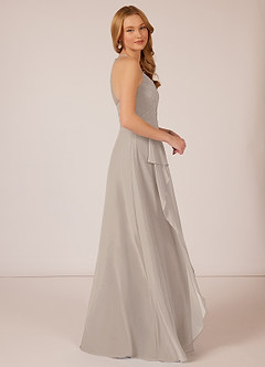 Azazie Dawn Bridesmaid Dresses A-Line Pleated Chiffon Floor-Length Dress image3