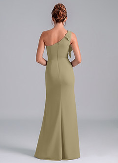 Azazie Rinna Brautjungfernkleider Meerjungfrau-Linie One-Shoulder Chiffon Kleid Moosgrün image2