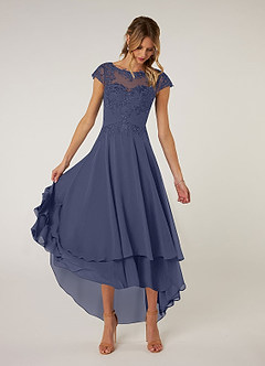 Azazie Shonda Mother of the Bride Dresses Stormy Lace Chiffon Dress image1