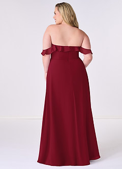 Barbie ♥ Azazie Bridesmaid Dresses Burgundy A-Line Off the Shoulder Chiffon Convertible Dress image8