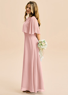 Azazie Maris Junior Robe Trapèze en Mousseline de soie Rose Poudré image3